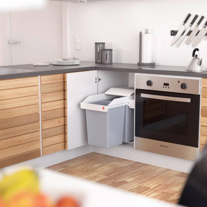 Hailo Kosz na śmieci Multi-Box Duo, rozmiar L, 2x14 L, kremowy