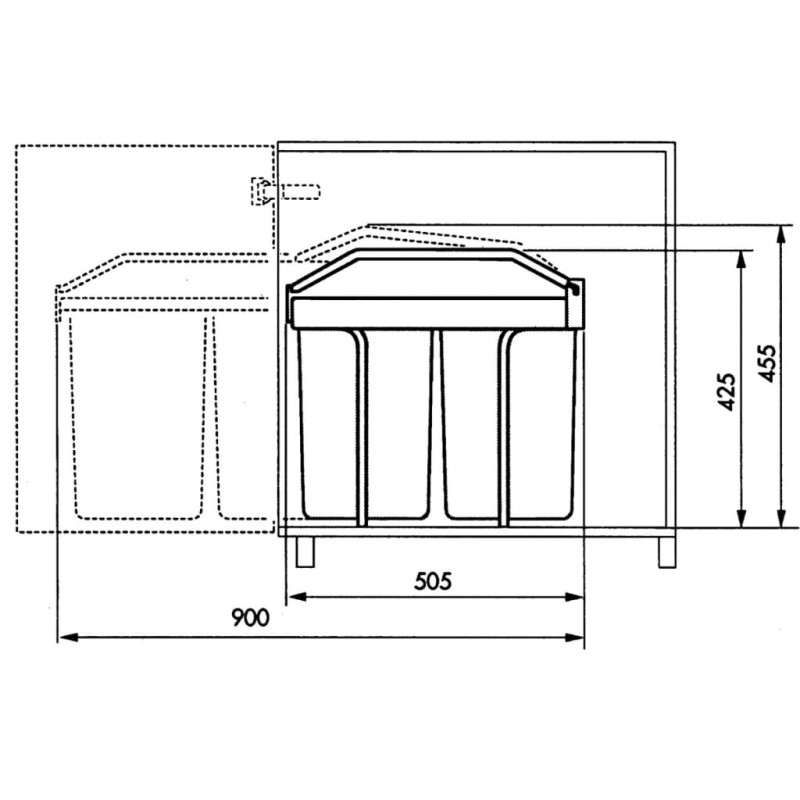 Hailo Kosz na śmieci Multi-Box Duo, rozmiar L, 2x14 L, kremowy