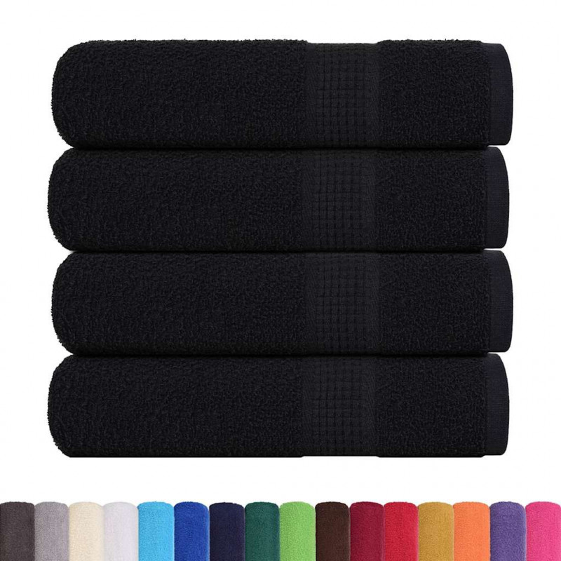 Ręczniki do rąk, FROGN, 4 szt., czarne, 50x100 cm, 360 g/m²