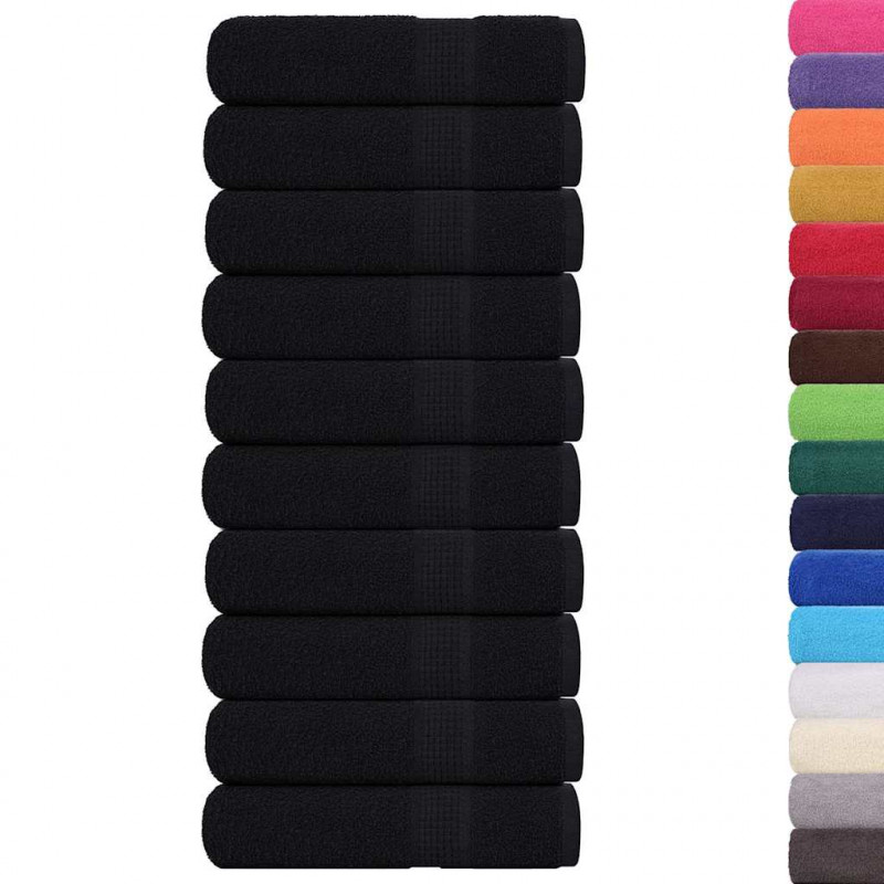 Ręczniki do rąk, FROGN, 10 szt., czarne, 50x100 cm, 360 g/m²