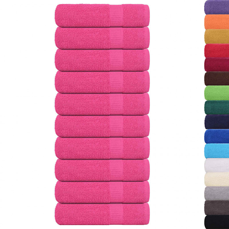Ręczniki do rąk, FROGN, 10 szt, różowe, 50x100 cm, 360 g/m²