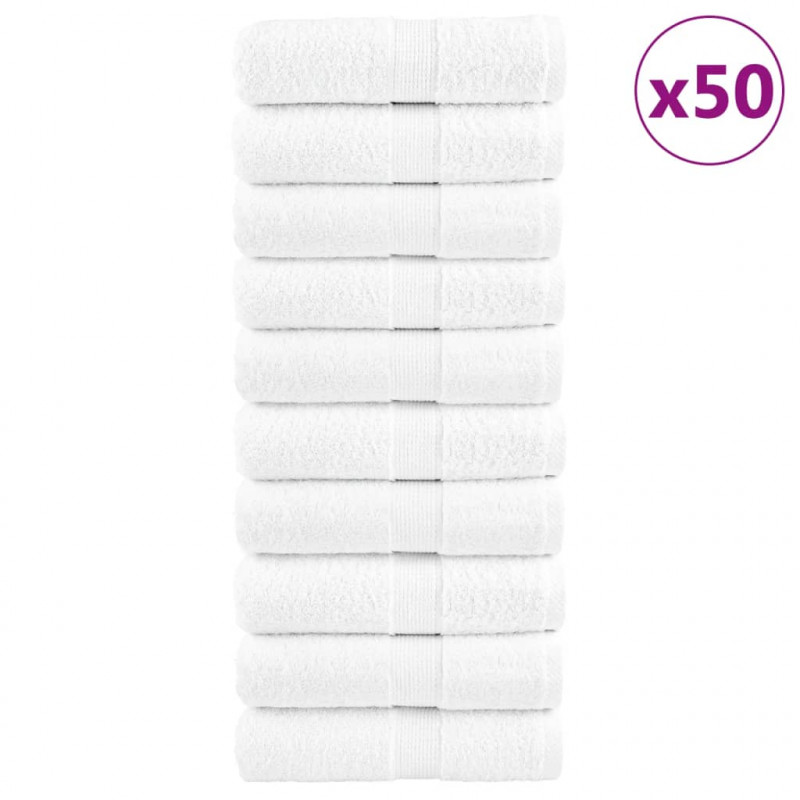 Ręczniczki premium, SOLUND, 50 szt., białe, 15x21 cm, 600 g/m²