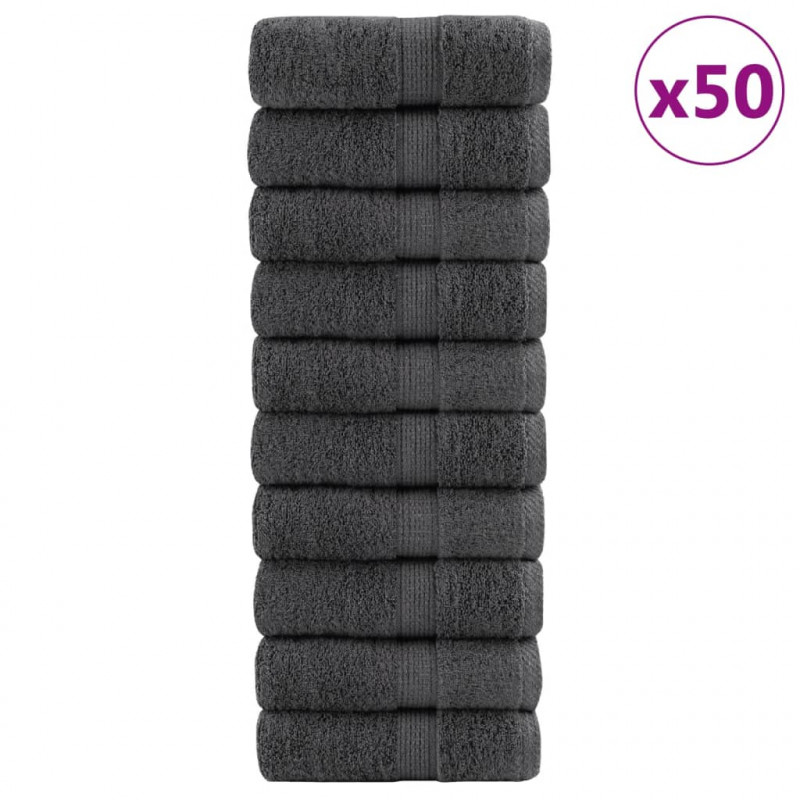 Ręczniki premium, SOLUND, 50 szt., antracytowe, 15x21 cm, 600 g/m²