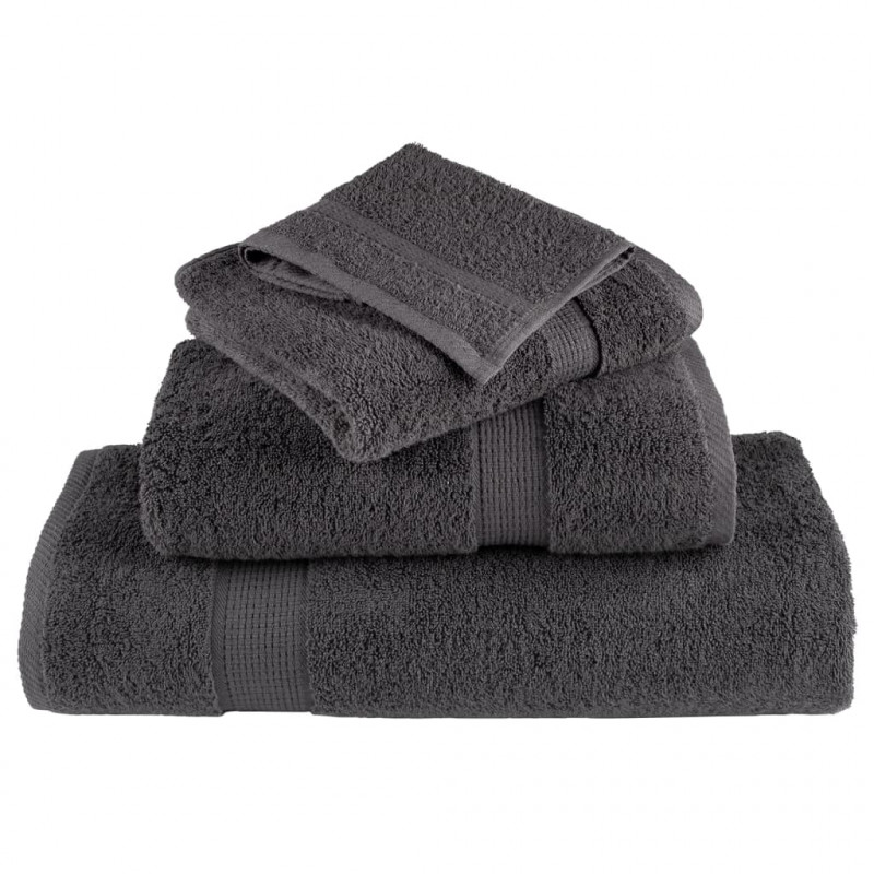 Ręczniki premium, SOLUND, 50 szt., antracytowe, 15x21 cm, 600 g/m²