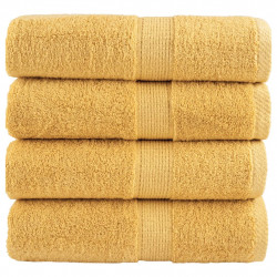 Ręczniczki premium, SOLUND, 4 szt., złote, 30x50 cm, 600 g/m²