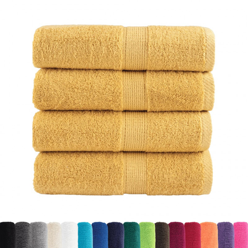 Ręczniczki premium, SOLUND, 4 szt., złote, 30x50 cm, 600 g/m²