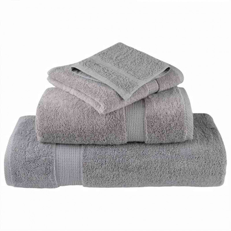 Ręcznik Gościnny SOLUND 4 pcs Szary 15 x 21 cm 550 gsm