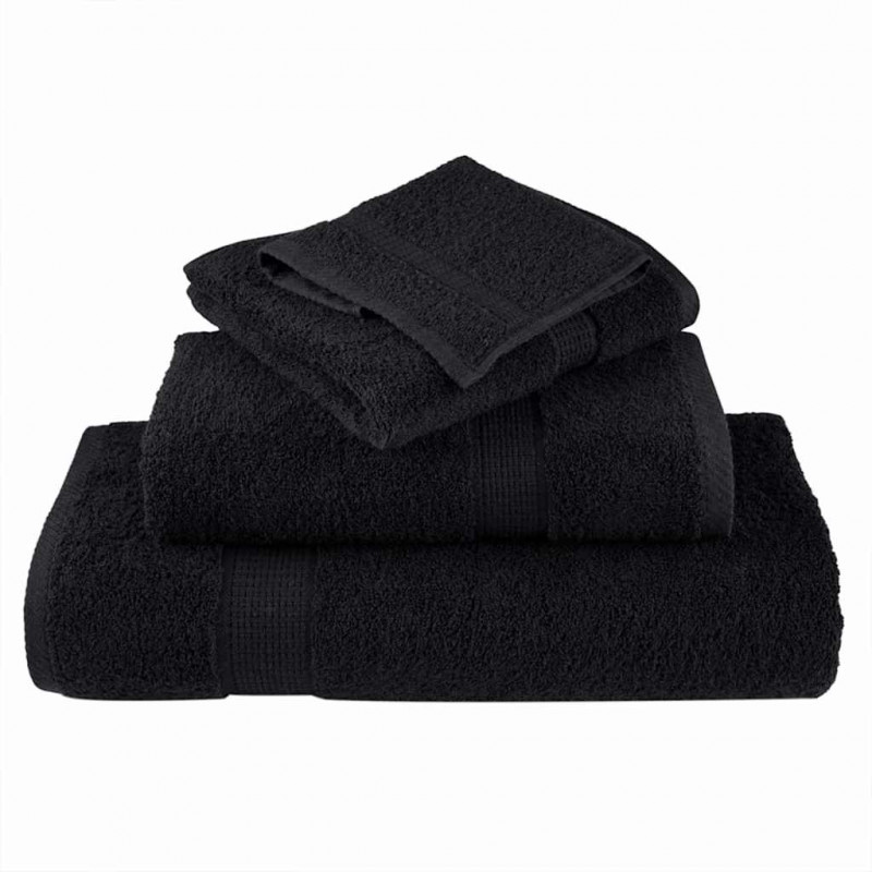 Ręcznik Gościnny SOLUND 2 pcs Czarny 15 x 21 cm 550 gsm