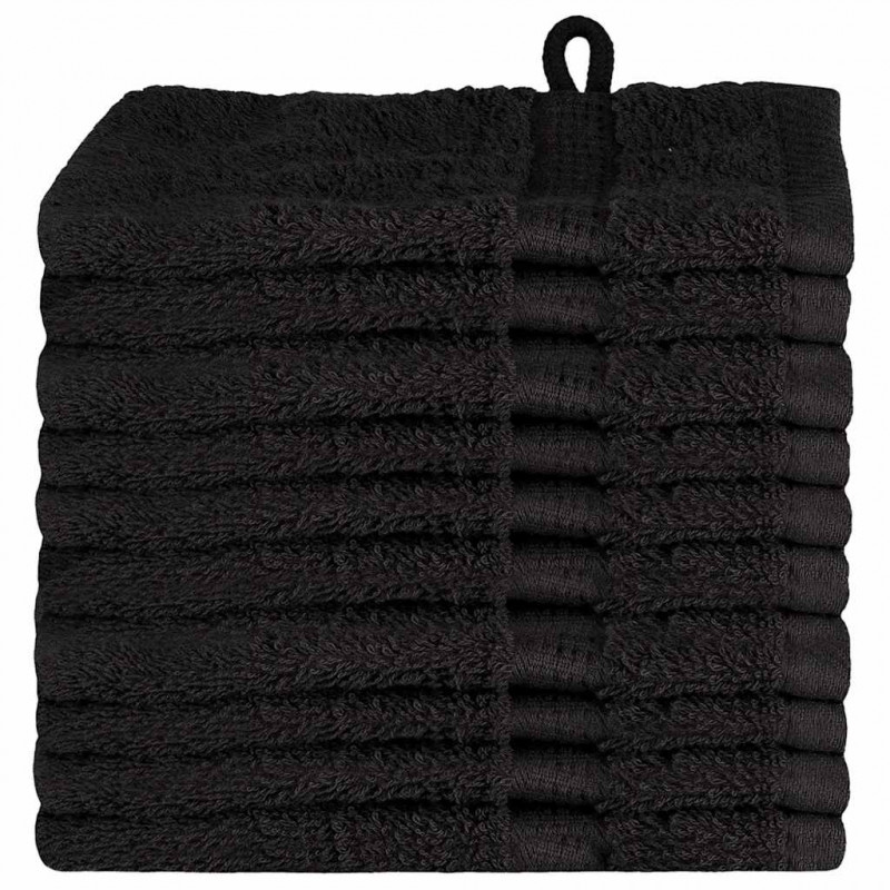 Ręcznik Gościnny SOLUND 10 pcs Czarny 15 x 21 cm 550 gsm