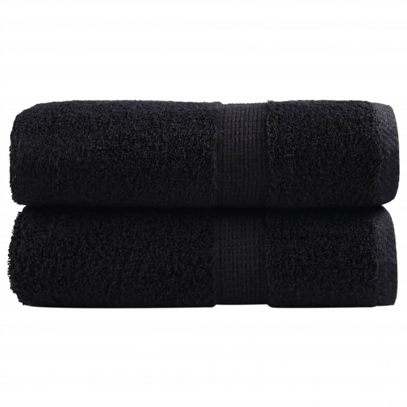 Ręczniczki premium SOLUND, 2 szt., czarne, 30x50 cm, 600 g/cm²