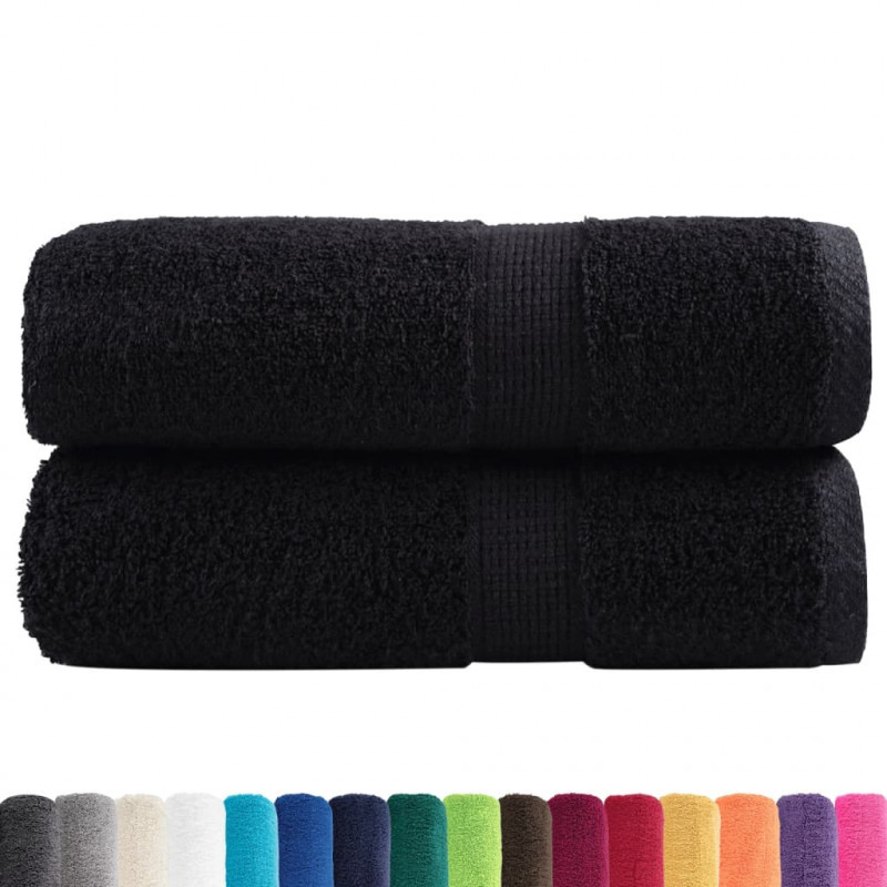 Ręczniczki premium SOLUND, 2 szt., czarne, 30x50 cm, 600 g/cm²