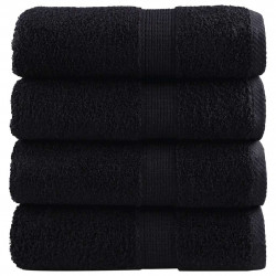 Ręczniczki premium SOLUND, 4 szt., czarne, 30x50 cm, 600 g/cm²