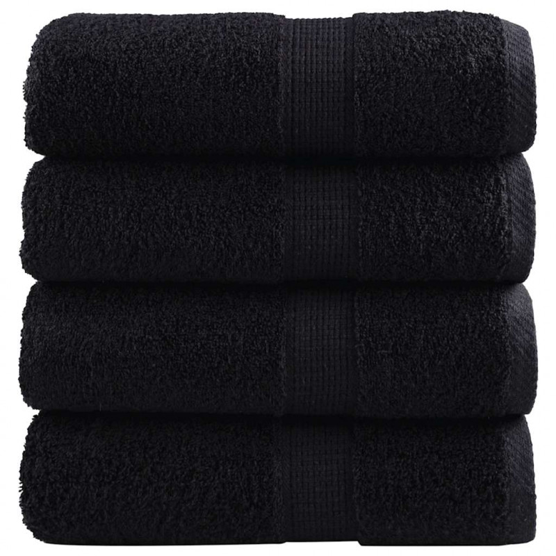Ręczniczki premium SOLUND, 4 szt., czarne, 30x50 cm, 600 g/cm²
