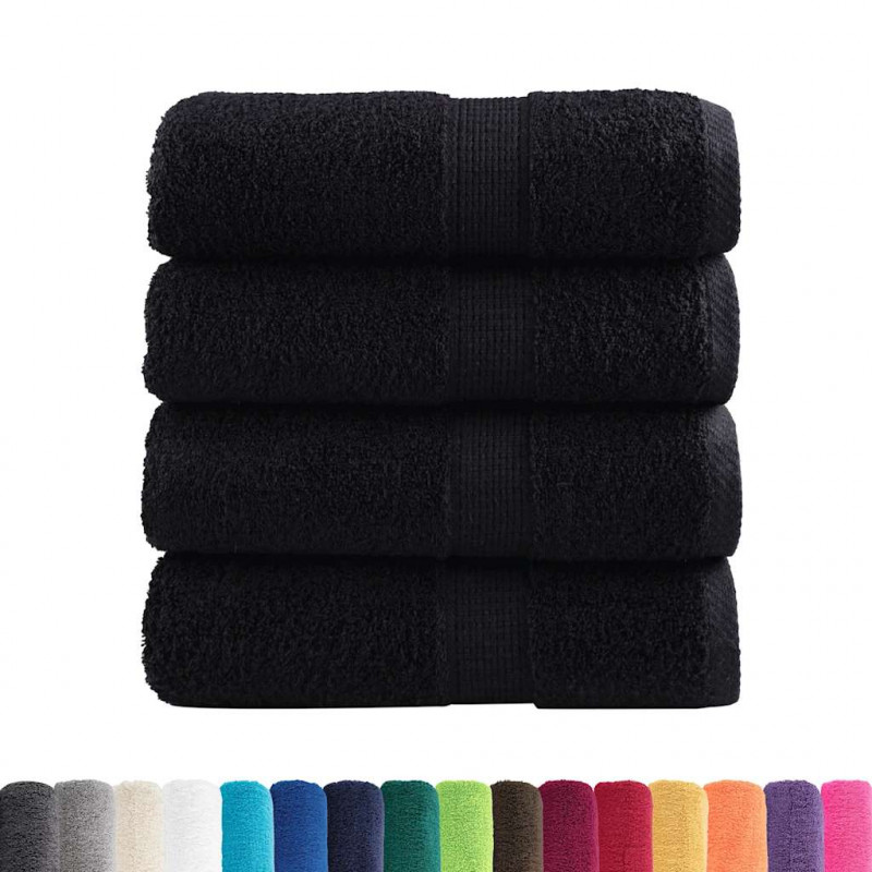 Ręczniczki premium SOLUND, 4 szt., czarne, 30x50 cm, 600 g/cm²
