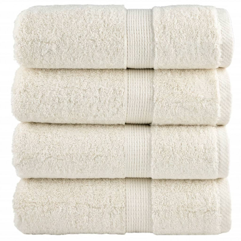 Ręczniczki premium SOLUND, 4 szt., kremowe, 30x50 cm, 600 g/cm²
