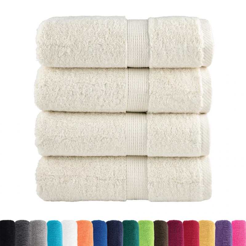 Ręczniczki premium SOLUND, 4 szt., kremowe, 30x50 cm, 600 g/cm²