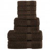 8-częściowy zestaw ręczników premium SOLUND, brązowy, 600 g/cm²