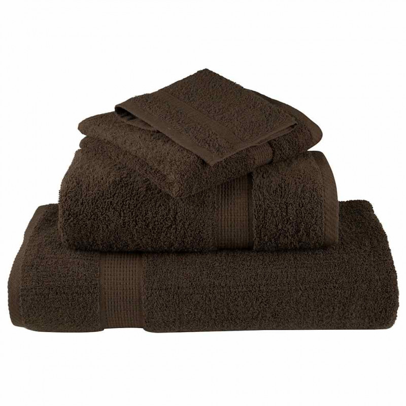 8-częściowy zestaw ręczników premium SOLUND, brązowy, 600 g/cm²