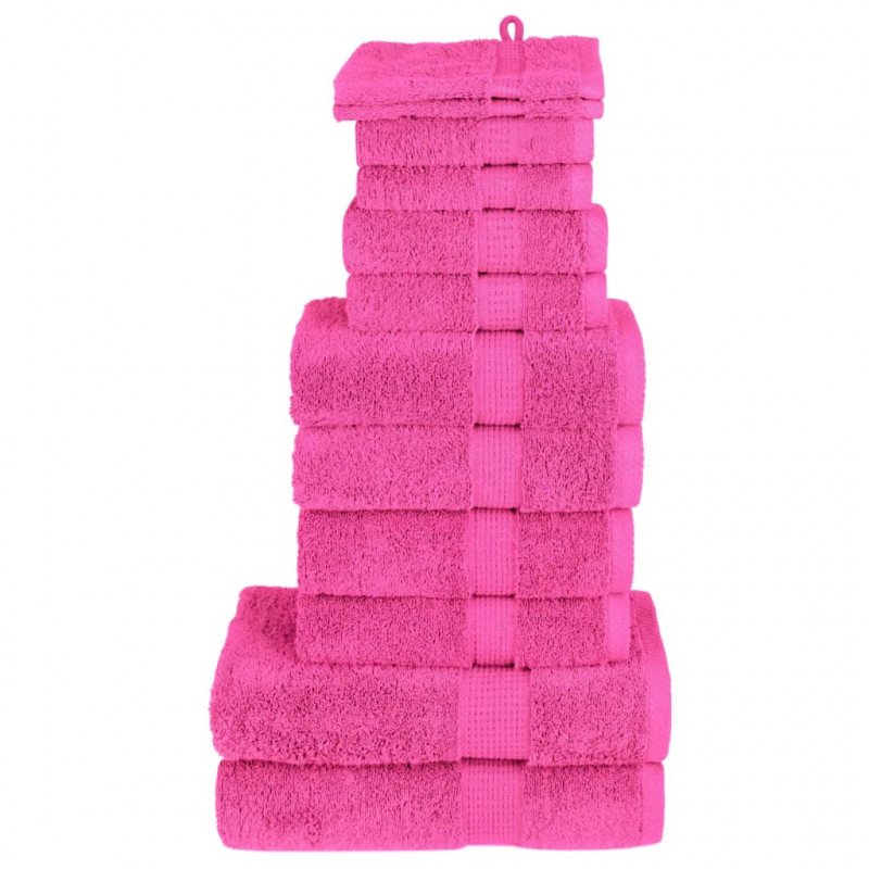 12-częściowy zestaw ręczników premium SOLUND, różowy, 600 g/cm²