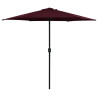 Parasol ogrodowy na aluminiowym słupku, 270x246 cm, bordowy