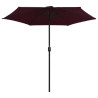 Parasol ogrodowy na aluminiowym słupku, 270x246 cm, bordowy