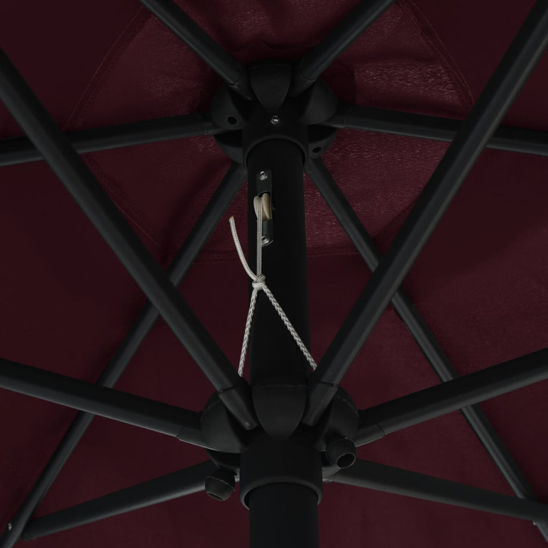 Parasol ogrodowy na aluminiowym słupku, 270x246 cm, bordowy