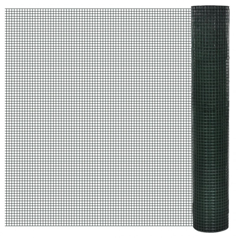 Ogrodzenie z siatki, galwanizowane, PVC, 10x1 m, zielone
