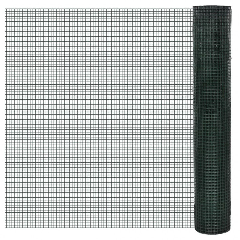 Ogrodzenie z siatki, galwanizowane, PVC, 10x1 m, zielone