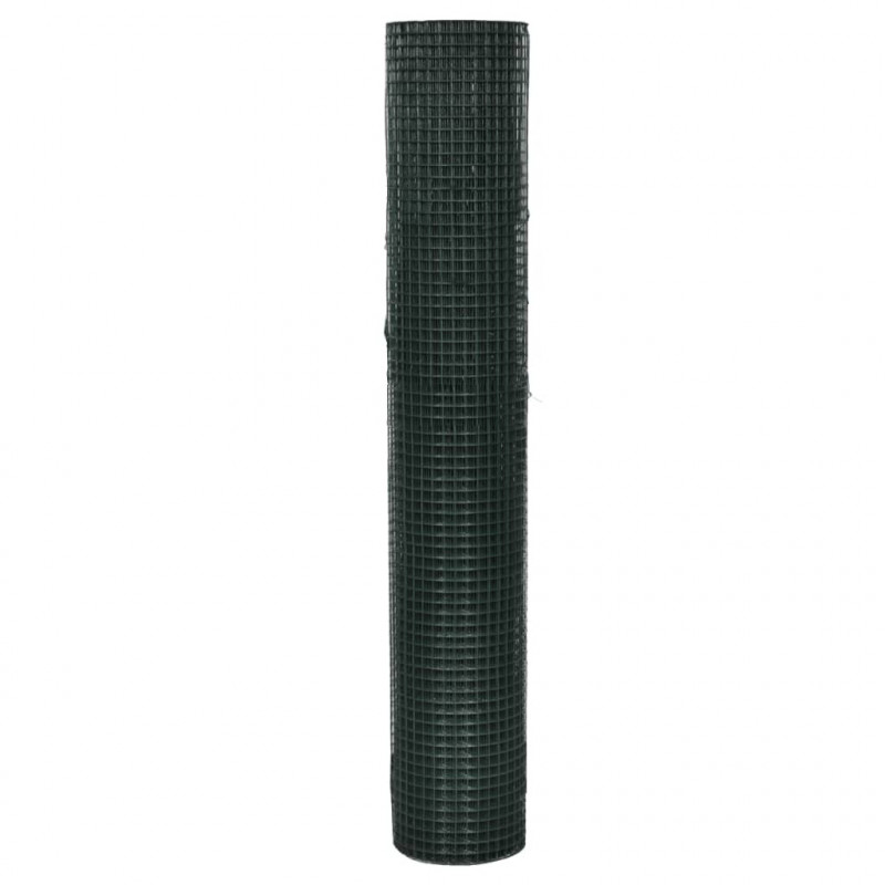 Ogrodzenie z siatki, galwanizowane, PVC, 25x1 m, zielone