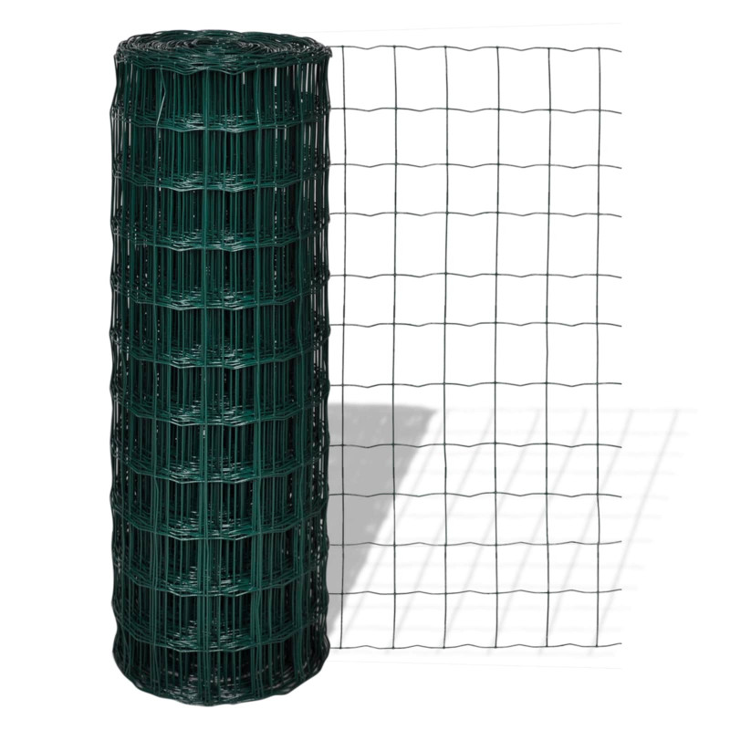 Ogrodzenie Euro Zielony 1000 x 180 cm Żelazo pokryte PVC