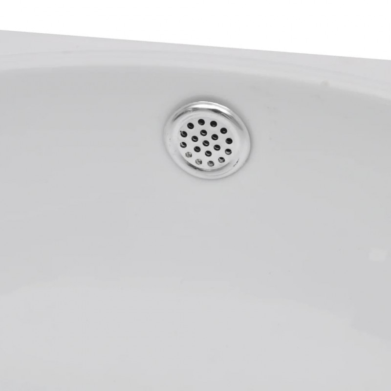 Ceramiczna umywalka z otworem przelewowym i na kran, biała