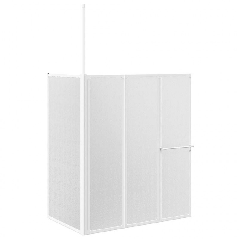 Drzwi prysznicowe, kształt L, 70x120x137 cm, 4 panele, składane