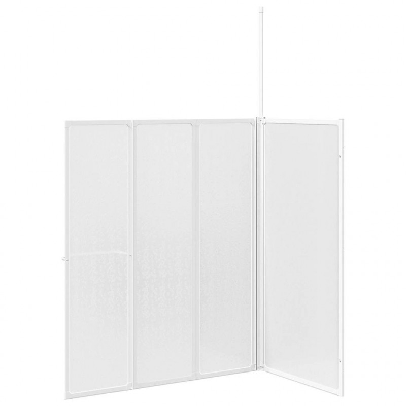 Drzwi prysznicowe, kształt L, 70x120x137 cm, 4 panele, składane