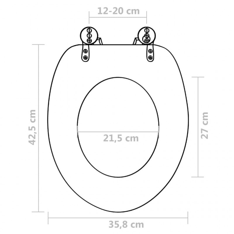 Deska klozetowa, prosty design, MDF, czarna