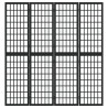 Składany parawan 4-panelowy, styl japoński, 160x170 cm, czarny
