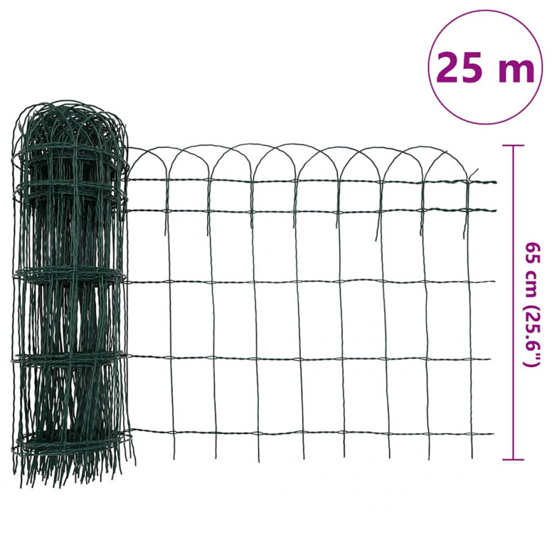 Obrzeże ogrodowe, malowane proszkowo żelazo, 25 x 0,65 m