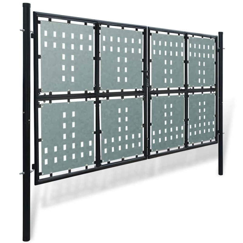 Czarna brama ogrodzeniowa jednoskrzydłowa 300x150 cm