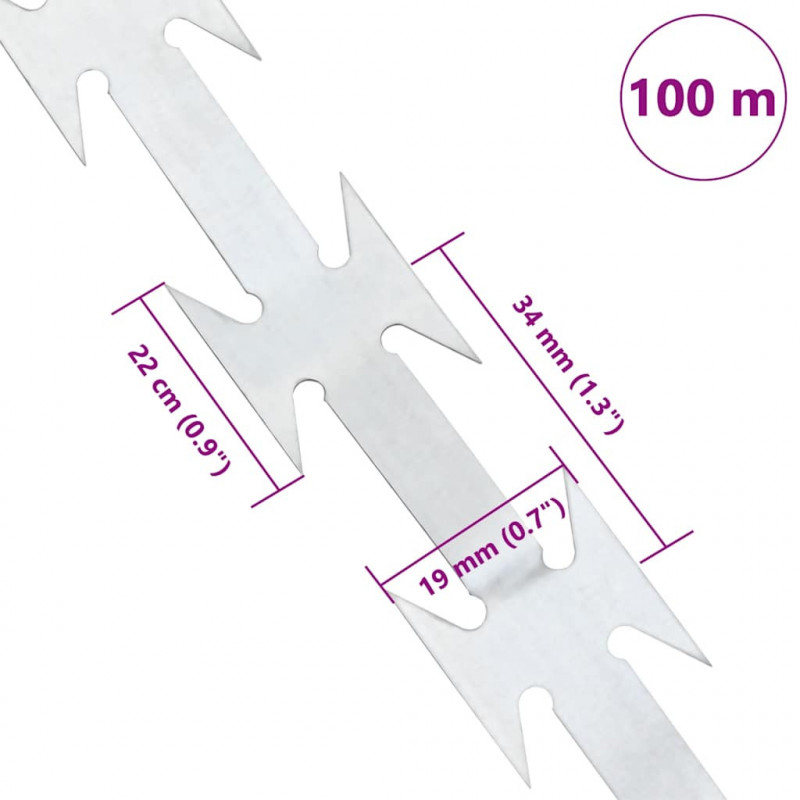 Drut kolczasty BTO-22, 100 m, stal