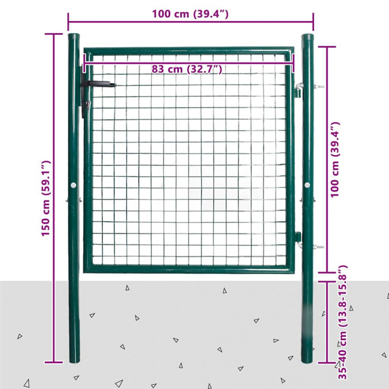 Brama ogrodzeniowa Single Door 100x100 cm, stal malowana proszkowo