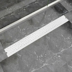 Kratka odpływowa, liniowa, 930x140 mm, kropki, stal nierdzewna