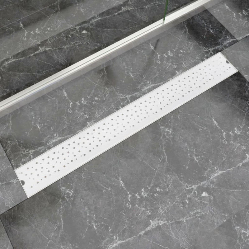Kratka odpływowa, liniowa, 930x140 mm, kropki, stal nierdzewna