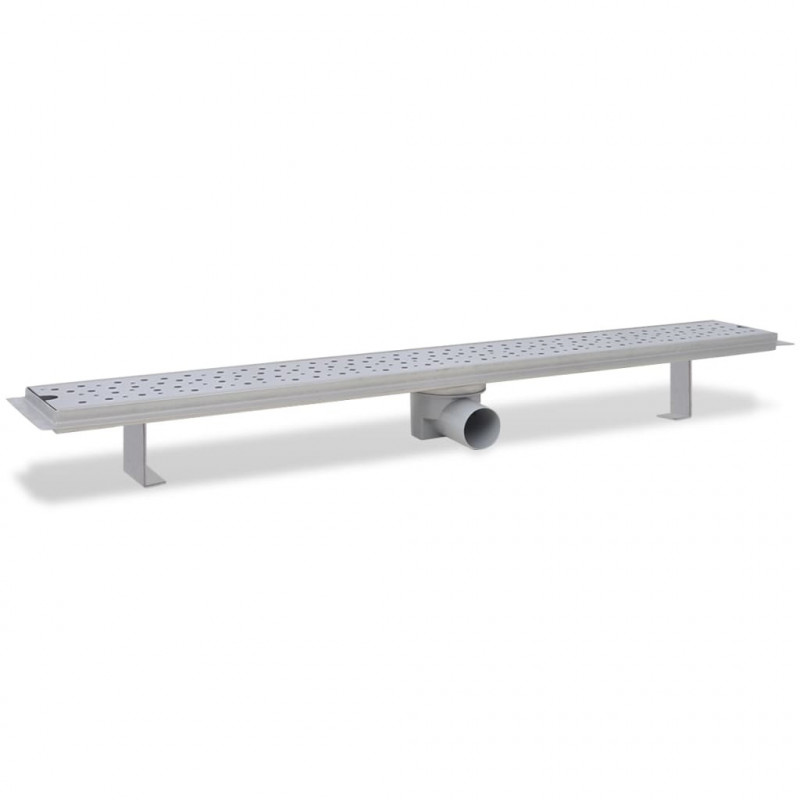 Kratka odpływowa, liniowa, 930x140 mm, kropki, stal nierdzewna