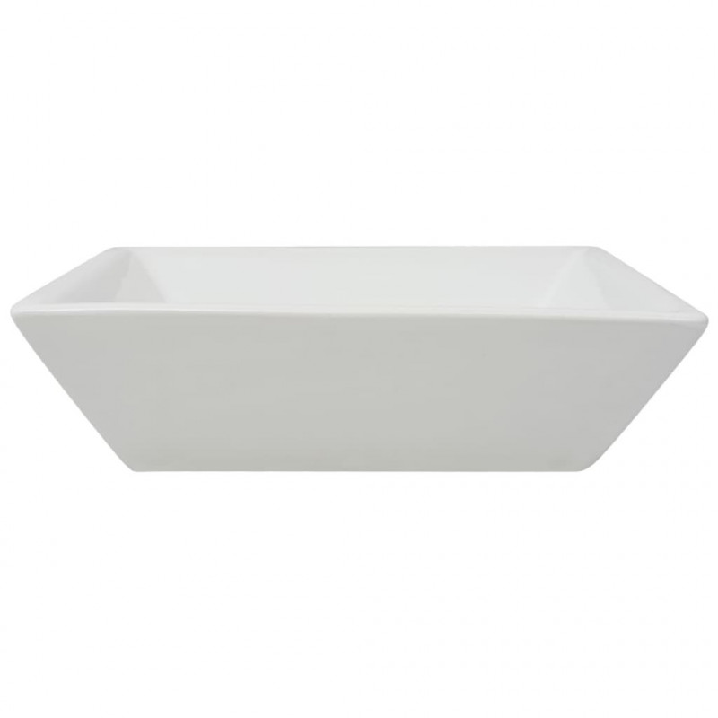 Umywalka ceramiczna, kwadratowa 41,5 x 41,5 x 12 cm, biała