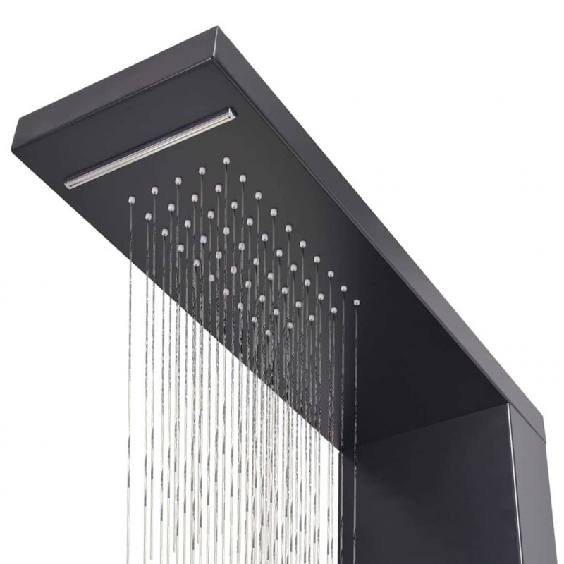 Panel prysznicowy, aluminiowy, czarny matowy