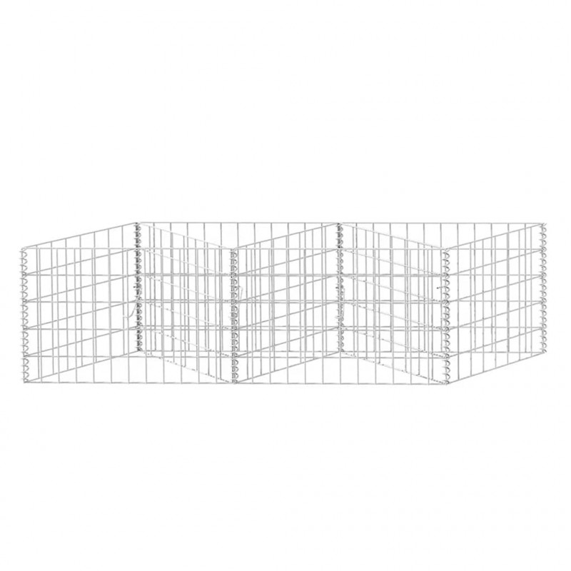 Kosz gabionowy, galwanizowana stal, 120x30x50 cm