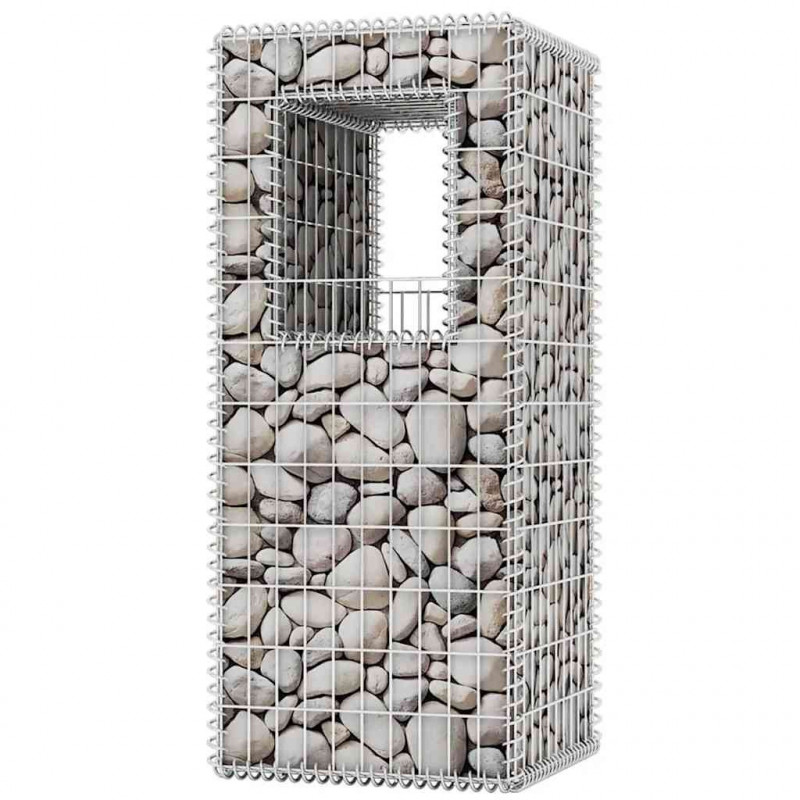 Kosze gabionowe kolumny - donice, 2 szt., 50x50x120 cm