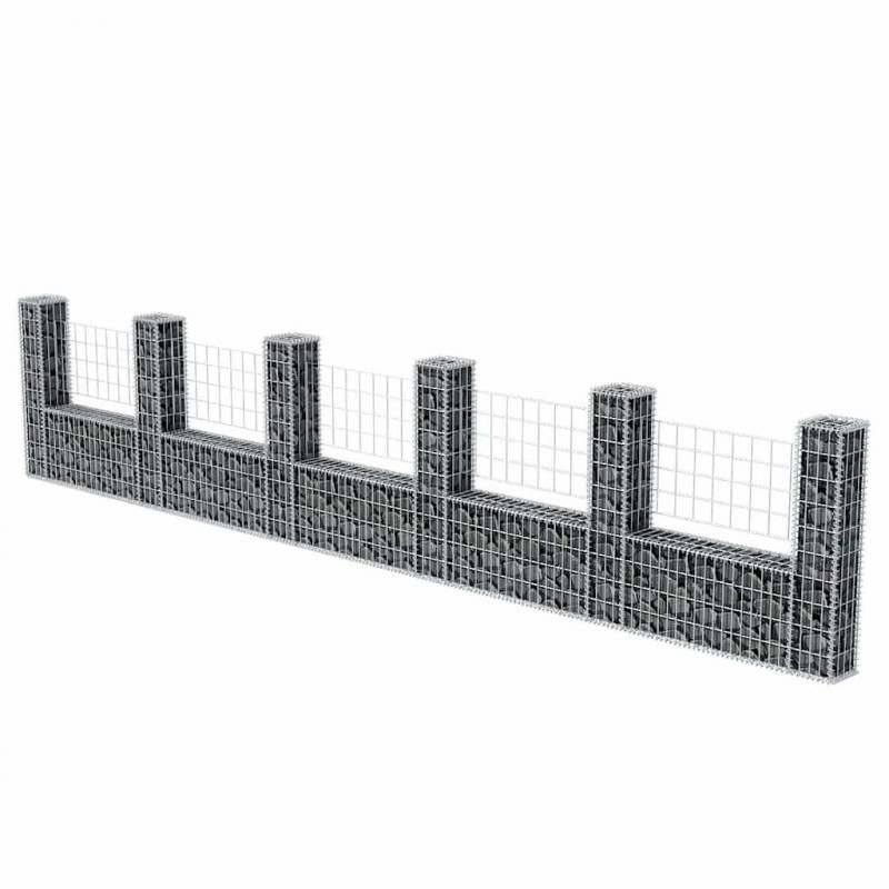 Kosz gabionowy w kształcie litery U, stal, 570x20x100 cm