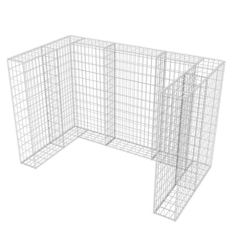 Gabion osłonowy na 2 kosze na śmieci, stalowy, 180x100x120 cm