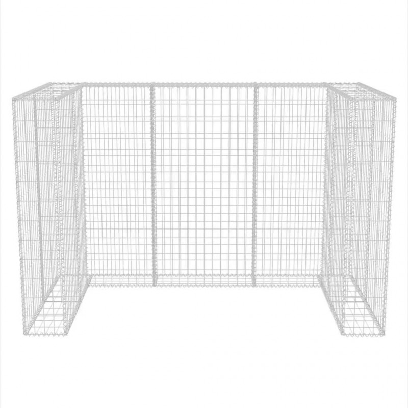 Gabion osłonowy na 2 kosze na śmieci, stalowy, 180x100x120 cm