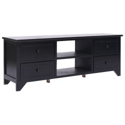 Szafka pod TV, czarna,108x30x40 cm, drewno paulownia